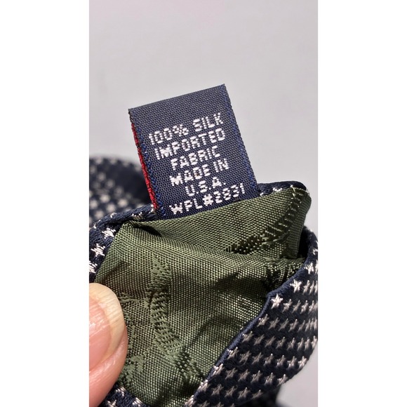 Tommy Hilfiger Mens Navy Blue Geometric Dot Silk Necktie Made in USA WPL 2831 - Picture 6 of 10